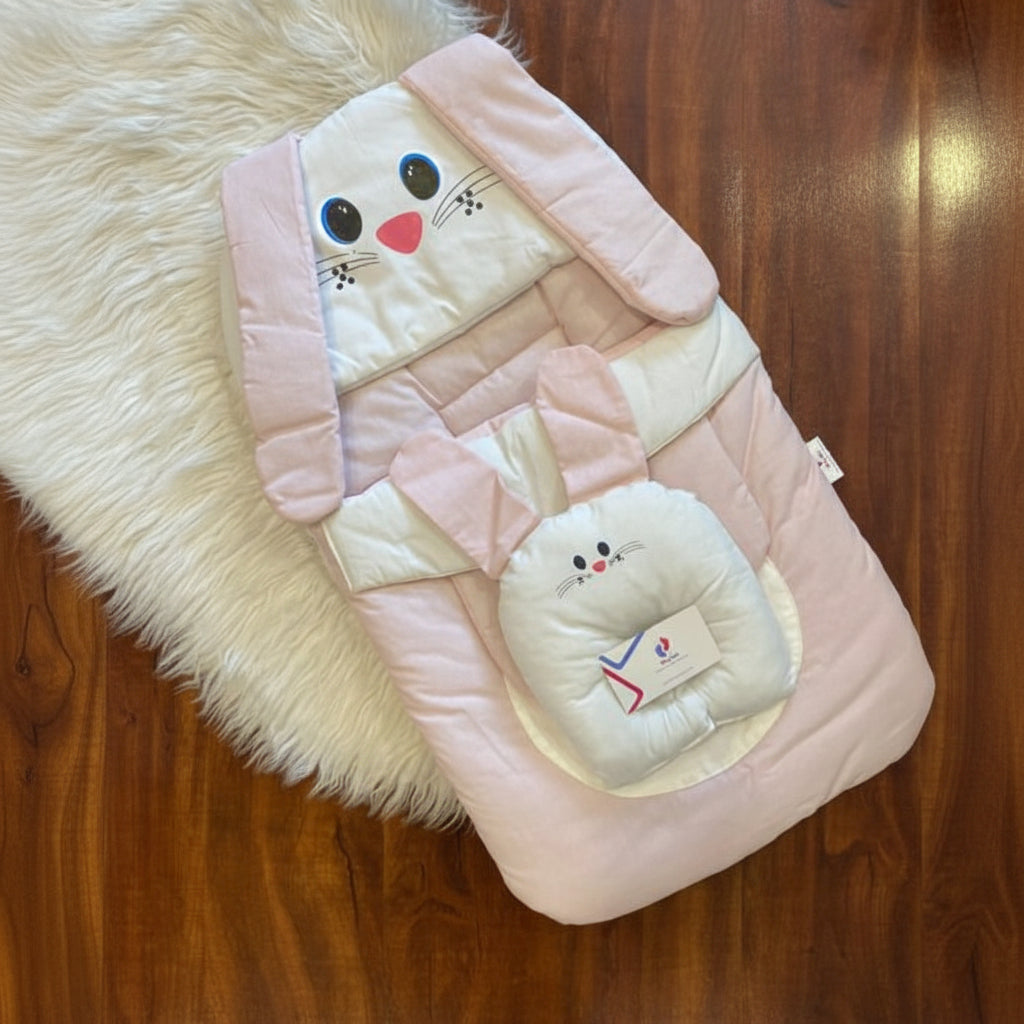 Cute character carry nest bister with head pillow