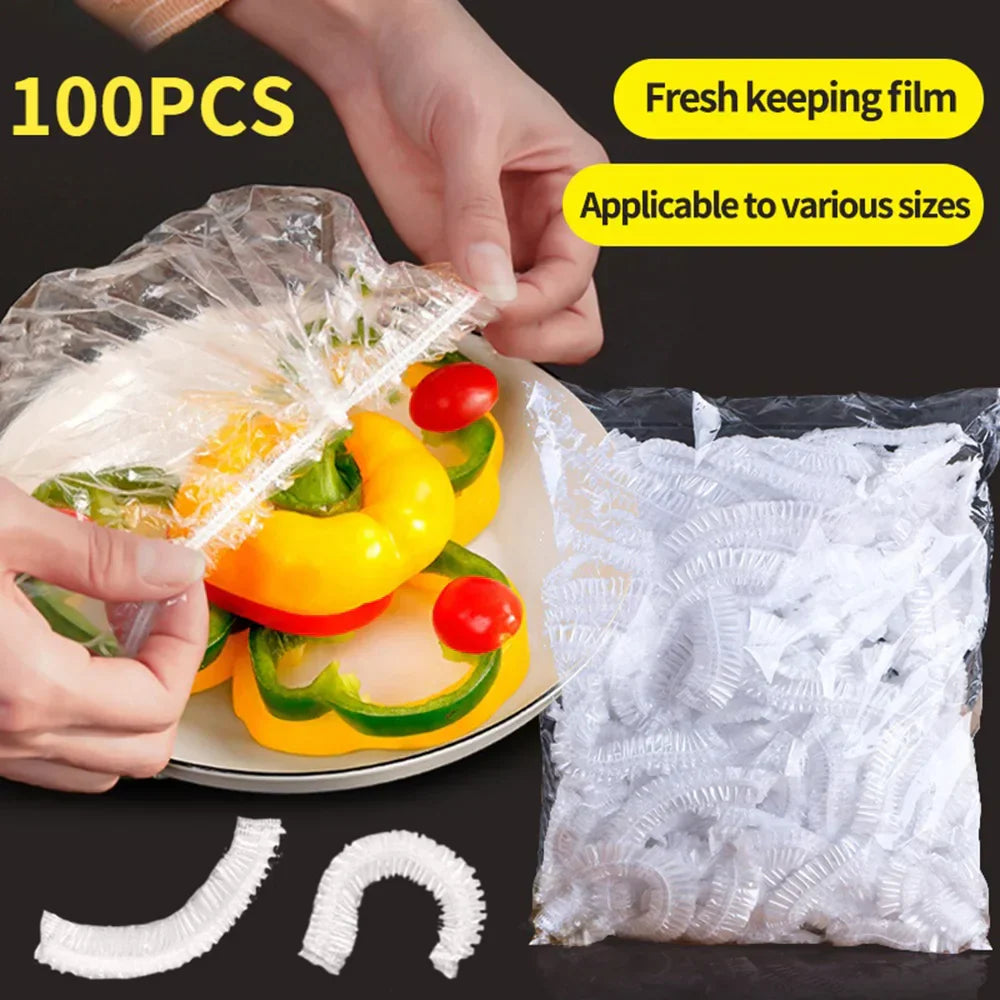 Disposable Plastic Food Cover - 100Pcs